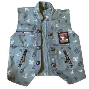 Vintage D.C Boy Fashion Vest Sz 2T Sports Theme Car Racer Professional Adorable